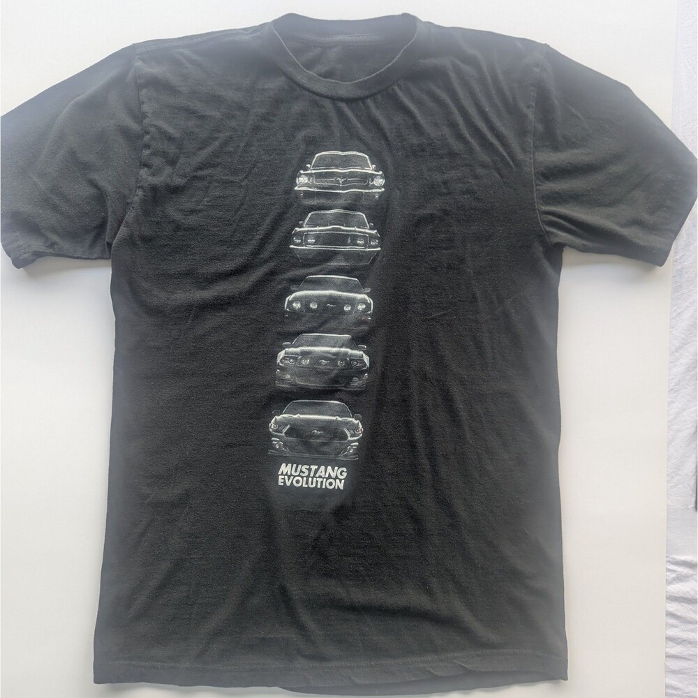 Mustang Evolution Unisex Graphic Tee M Black Ford Car